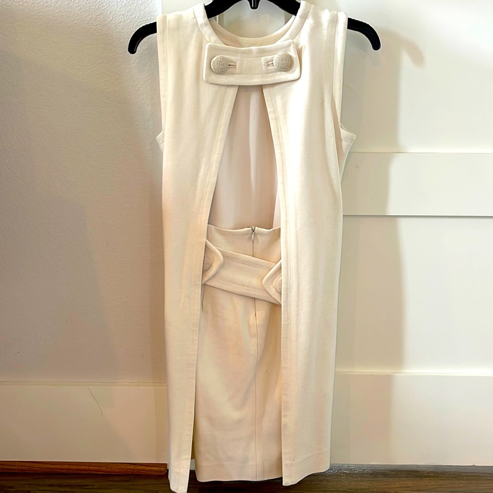 Milly cape back dress in ivory